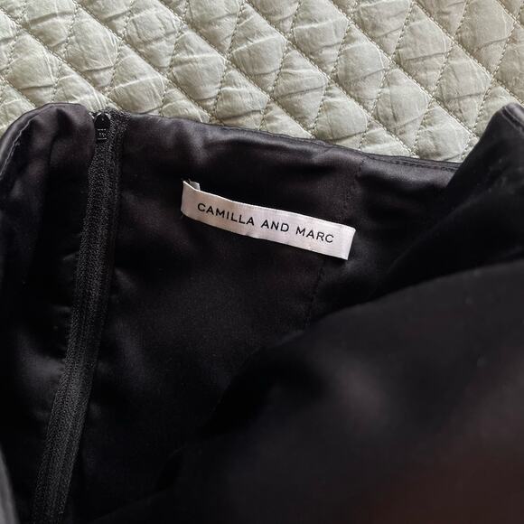 Camilla and Marc Gamer Jumpsuit Romper Sz 4 Black Satin Sleeveless Menswear Chic - Picture 15 of 16